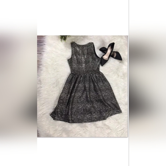 SOPRANO SIZE S SMALL DRESSY BLACK GLITTERY GOLD METALLIC MINI DRESS - Picture 5 of 6